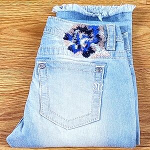 MISS ME JEANS WOMEN 14x19 BLUE CAPRI FADED CROPPED VINTAGE GIRLS SHORT DENIM